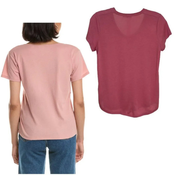 Vince - Women's Pima Cotton T-Shirt, Scoop Neck, Short Sleeve - Pink, X-Small - Picture 3 of 13